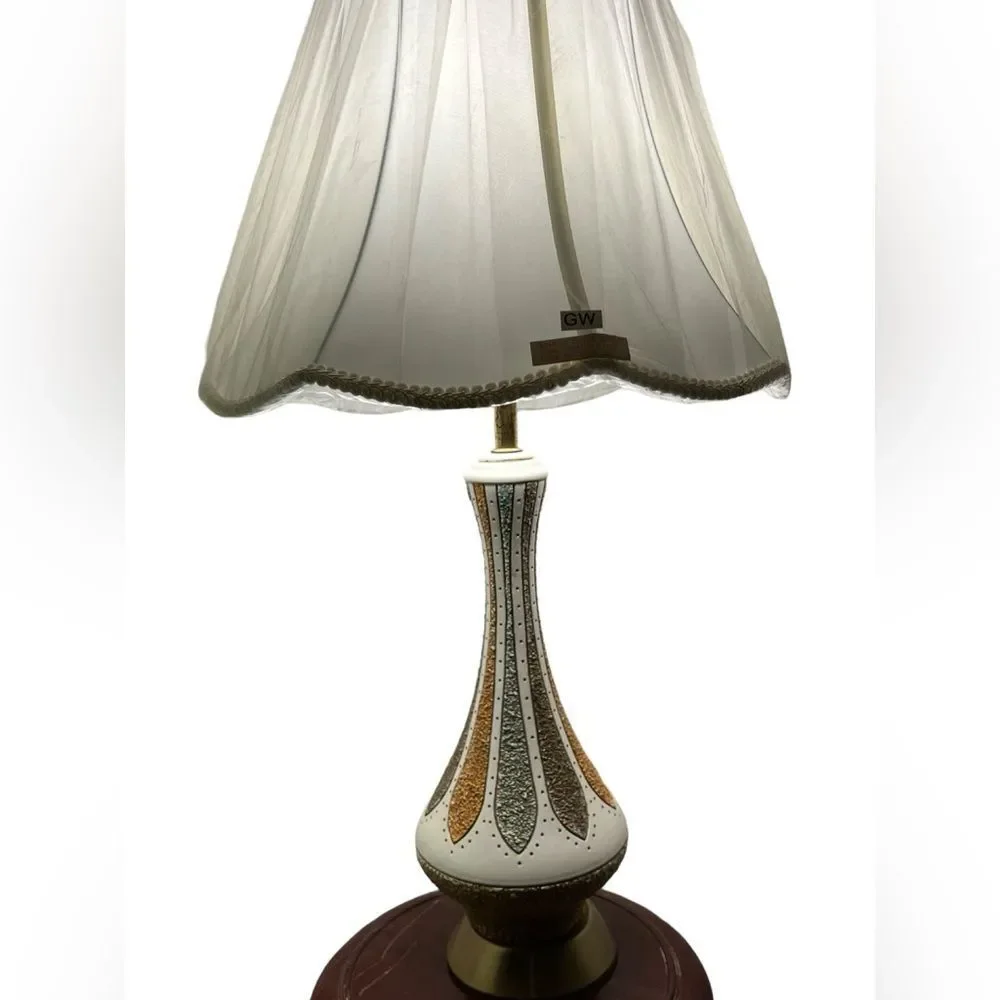 Vintage 1960s Mid-Century Modern Atomic Ceramic Genie Bottle Table Lamp